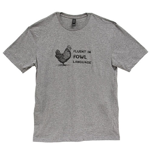 Fluent In Fowl Language T-Shirt - Heather Gray - Medium