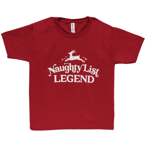 Naughty List Legend Youth T-Shirt - Cardinal Red - Large