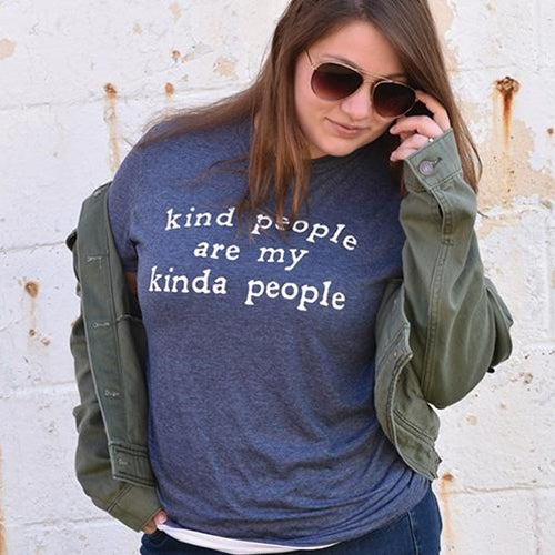 *Kind People T-Shirt Heather Navy Small