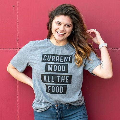 *Current Mood All The Food T-Shirt Heather Graphite Small