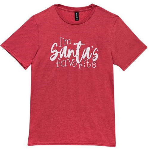 I'm Santa's Favorite T-Shirt Heather Red Small