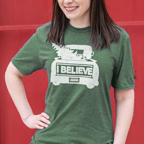 *I Believe T-Shirt Heather Dark Green Medium