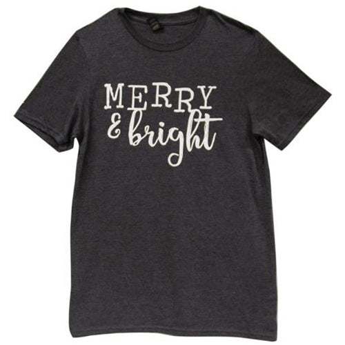 *Merry & Bright T-Shirt (White Ink) Small