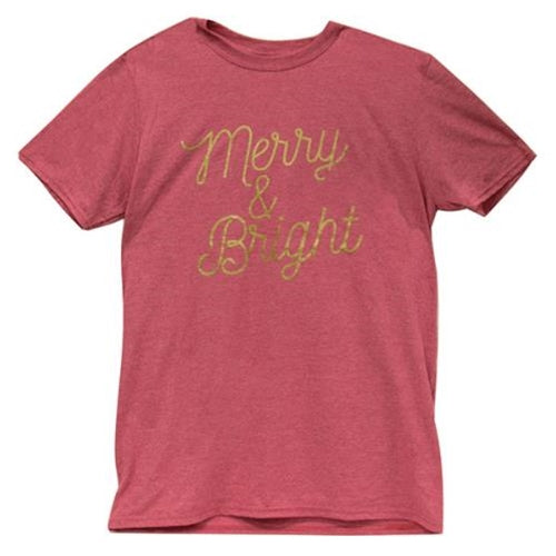 *Merry & Bright T-Shirt (Gold Ink) Small