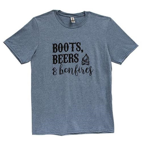 *Boots Beers & Bonfires T-Shirt Heather Indigo XXL