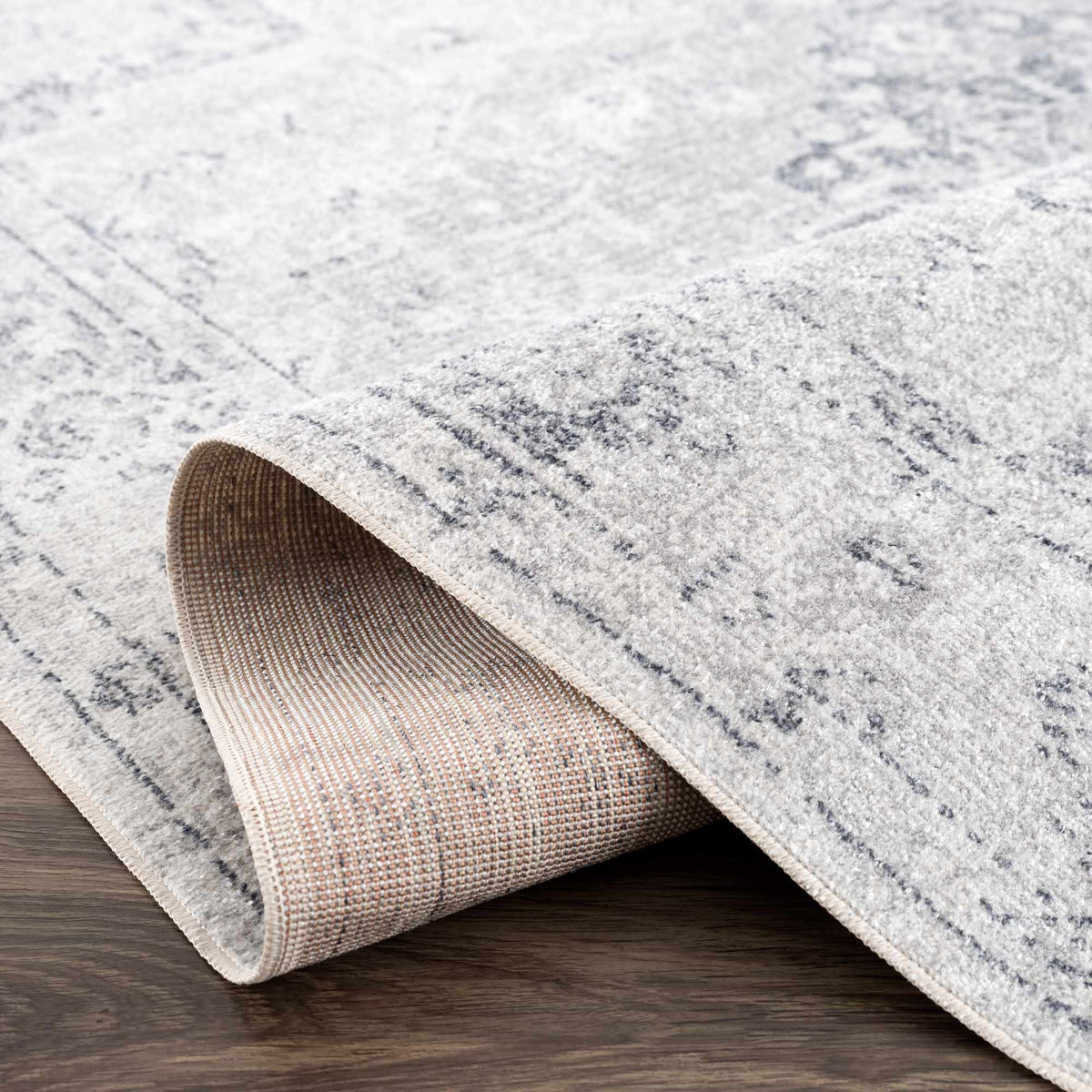 Akram Antrasit Flat Pile Washable Rug