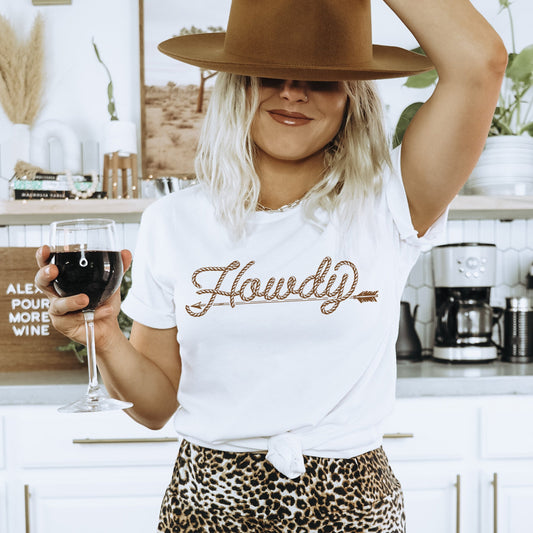 Howdy T-Shirt Bourbon Cowgirl