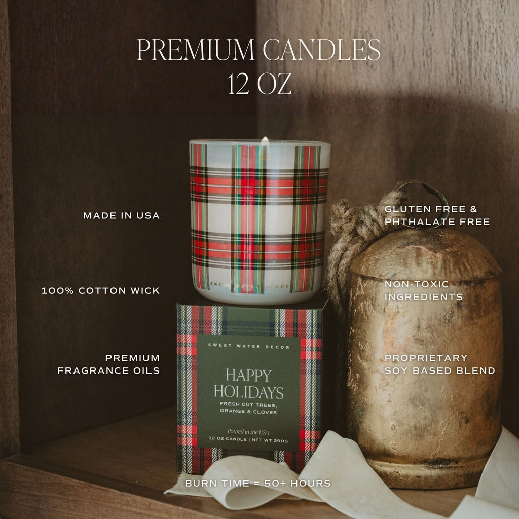Warm and Cozy Soy Candle - Boxed Tinted Glass Jar - 12 oz