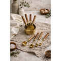 Montecito Acacia Wood and Gold Measuring Cups