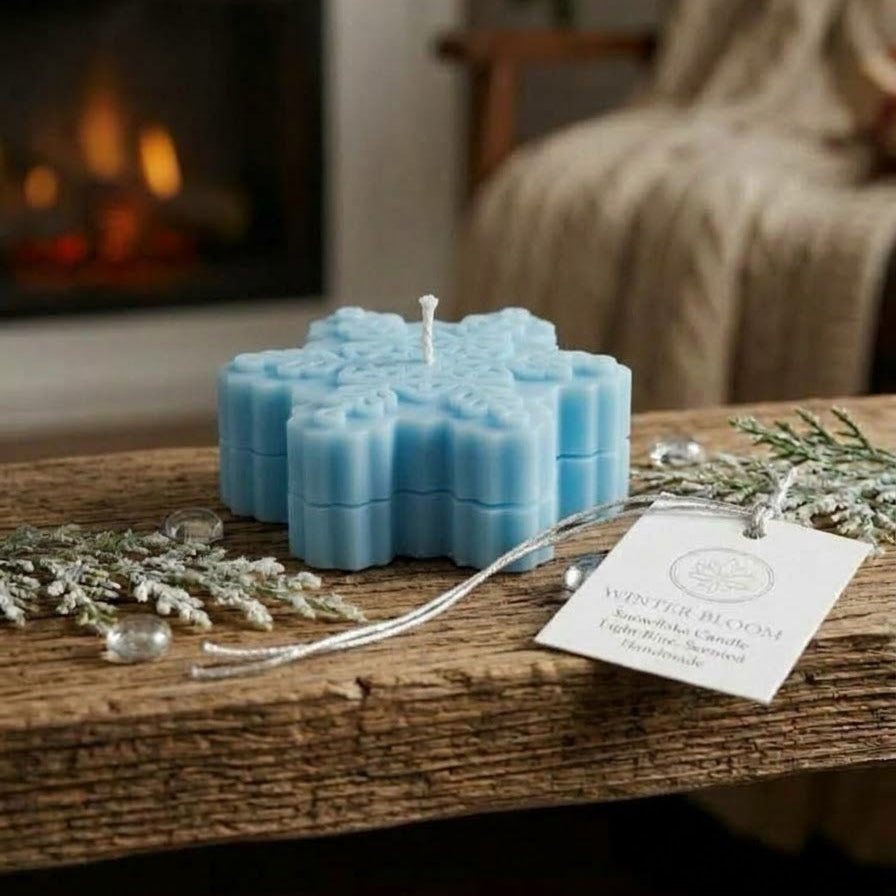 Snowflake Sculptural Soy Candle