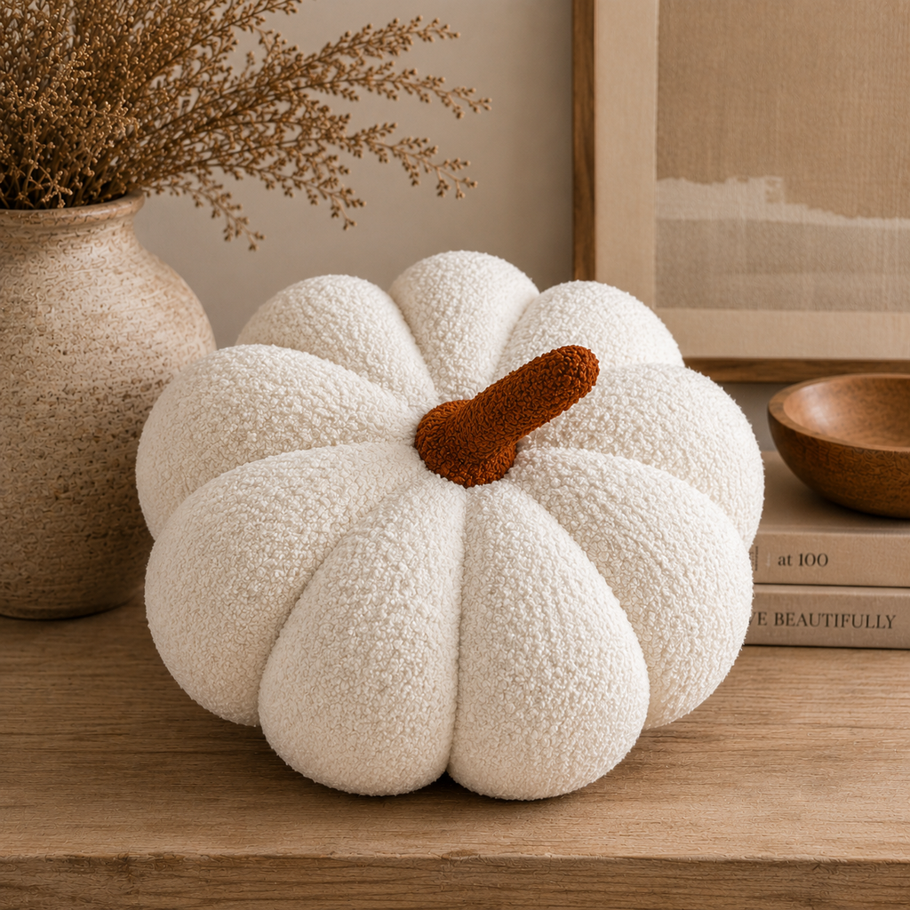 Sherpa Ivory Pumpkin Pillow