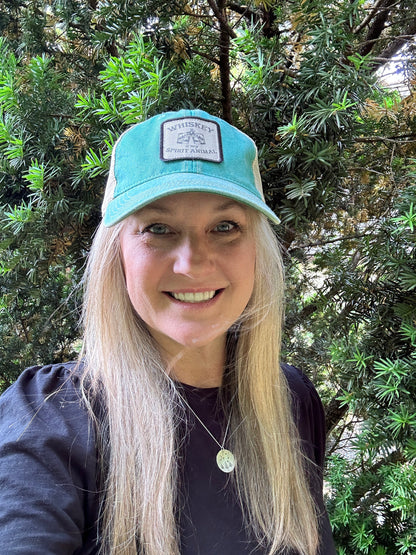 Whiskey Is My Spirit Animal Distressed Snap Back Trucker Hat