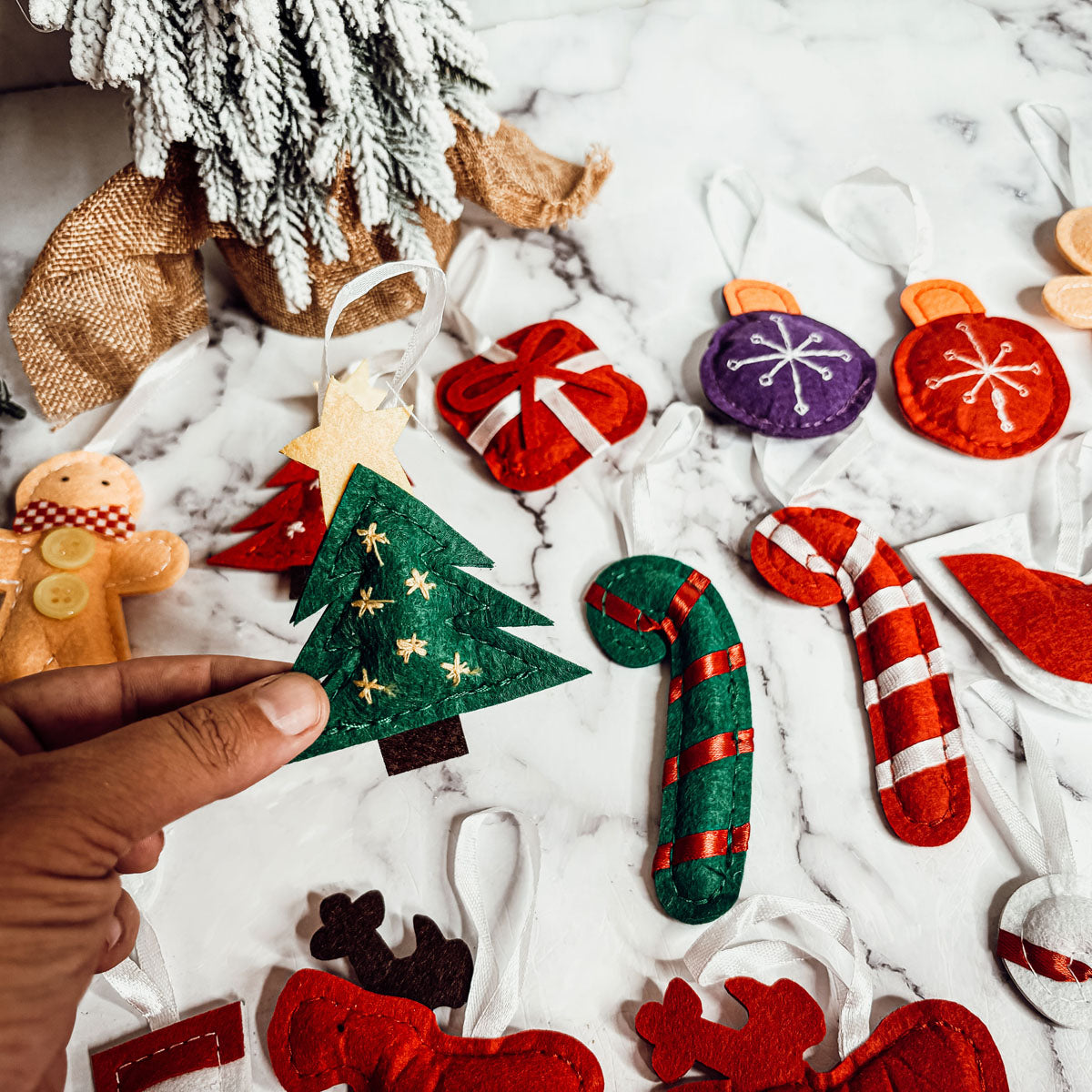 Handmade Fabric Christmas ornaments 
Cotton Christmas Ornaments handmade felt