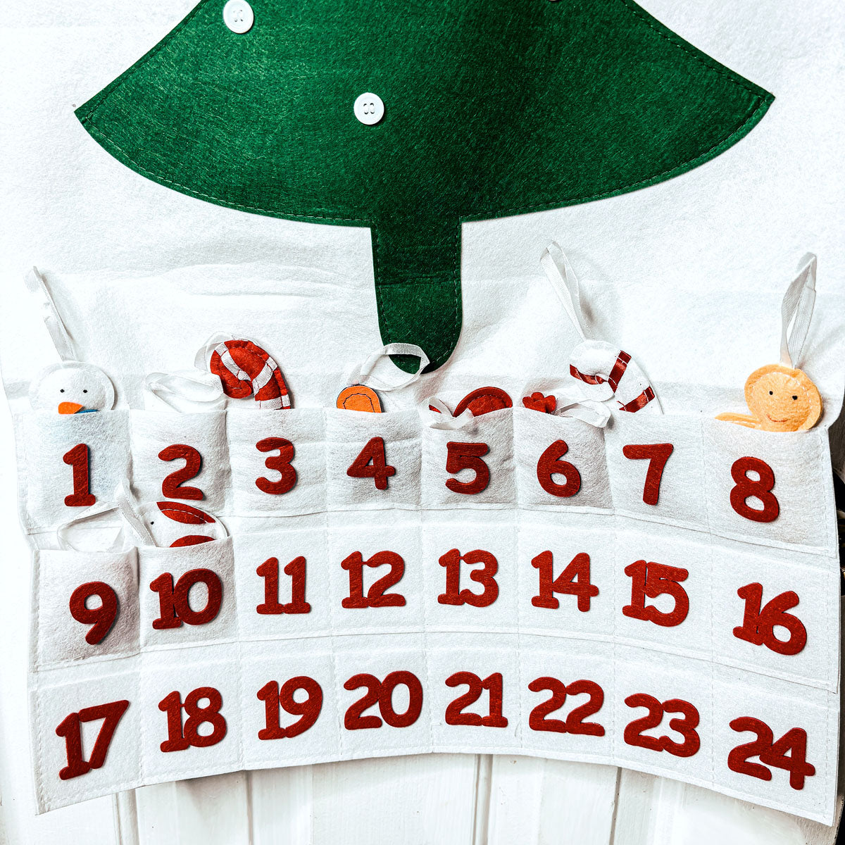 fillable advent calendar
Christmas advent calendar
Handmade Christmas ornaments felt and cotton