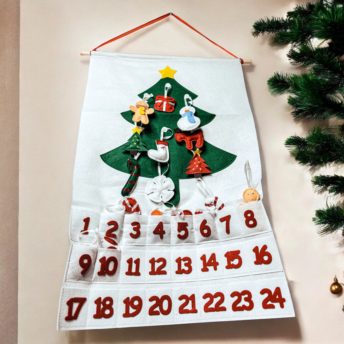 Advent calendar unique and use again yearly
Handmade christmas tree ornaments with cotton and fabric 