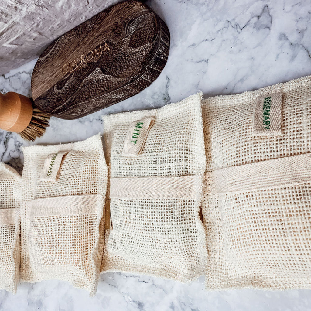 Natural Jute Bath Mitt & Botanical Soap