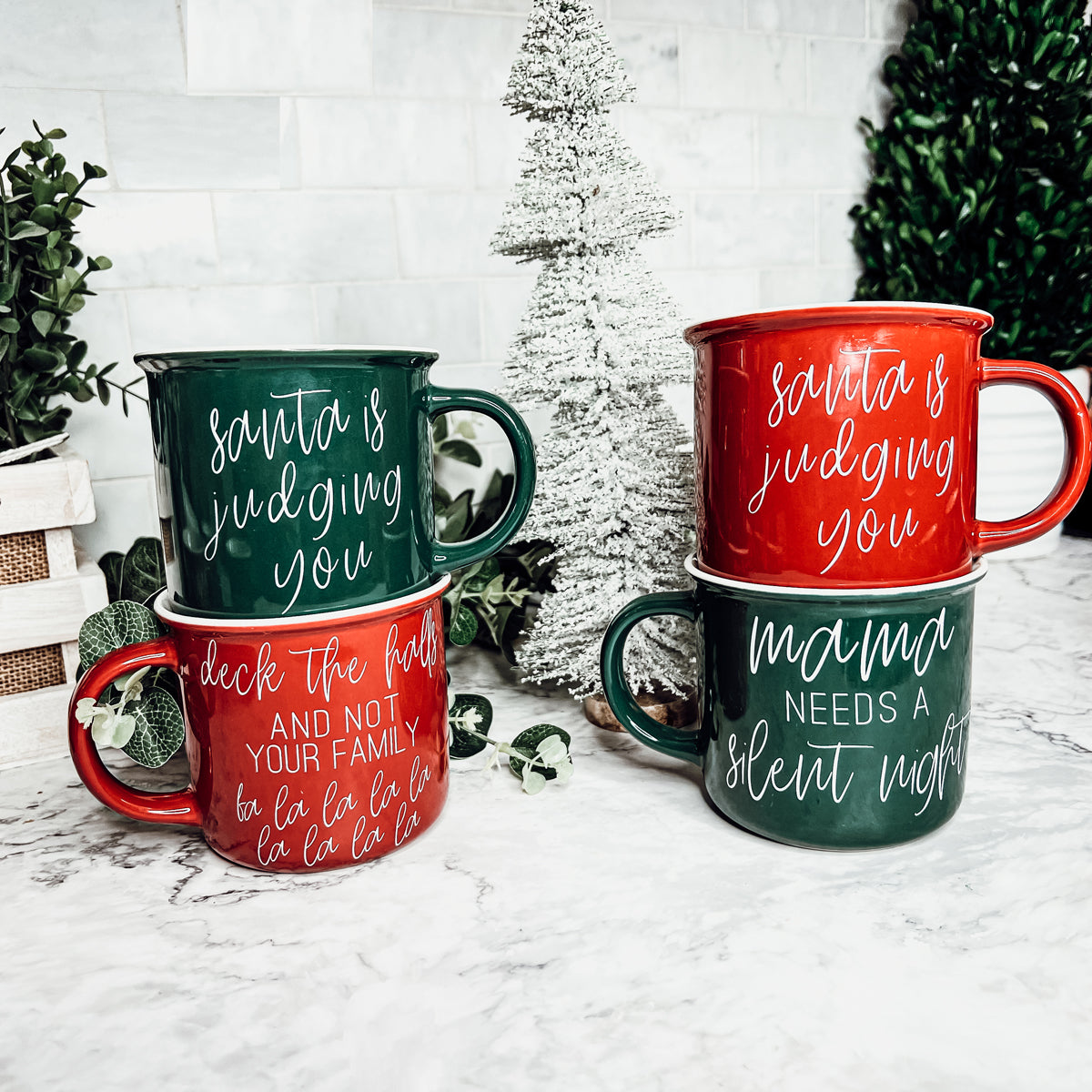 Christmas Coffee Cup Gifts for Dad or Mom, Funny Holiday Mugs Modern