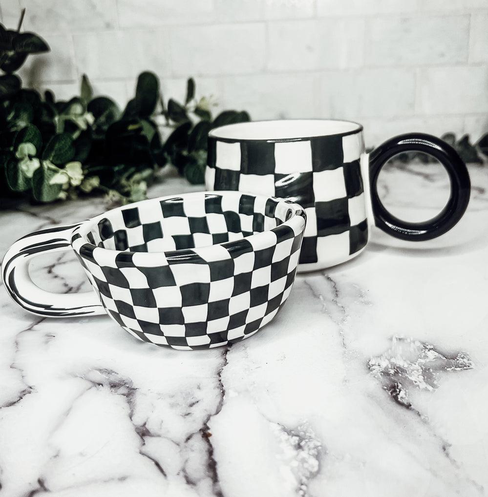 Small BW Checkered Mug