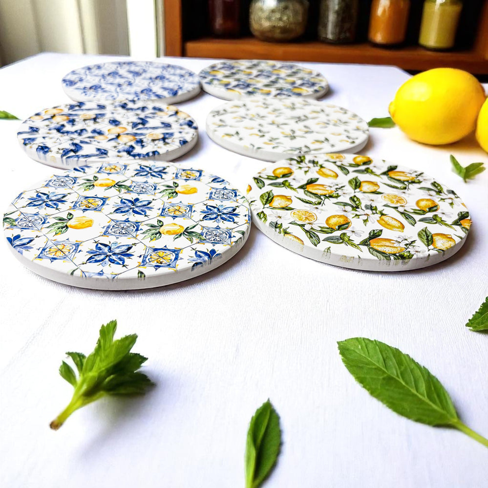 Mediterranean Lemon Coaster Set