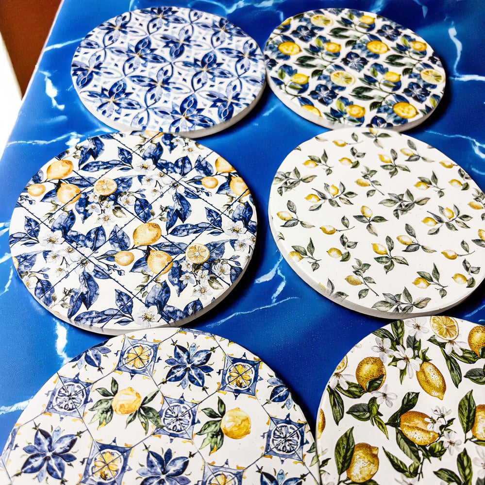 Mediterranean Lemon Coaster Set