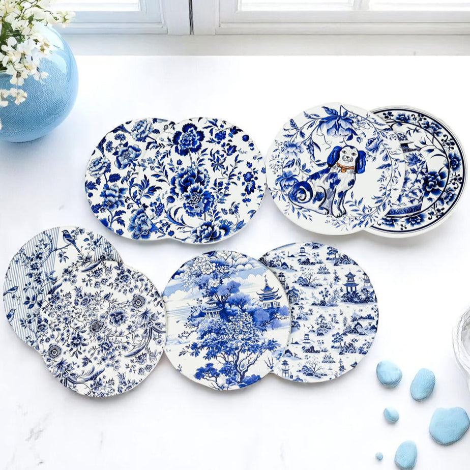 Chinoiserie Ceramic Coasters