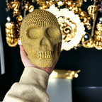 Skull Halloween Figurine in Silver or Gold