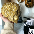 Skull Halloween Figurine in Silver or Gold