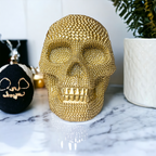 Skull Halloween Figurine in Silver or Gold