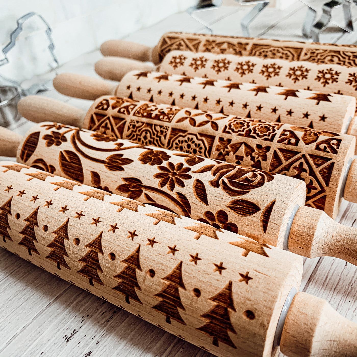 Rolling Pin With Christmas Tree Designs
Embossed pins
embossed rolling pins
rolling pins for kids
rolling pins near me - cheap rolling pins near me