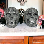 Skull Halloween Figurine in Silver or Gold