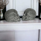 Skull Halloween Figurine in Silver or Gold