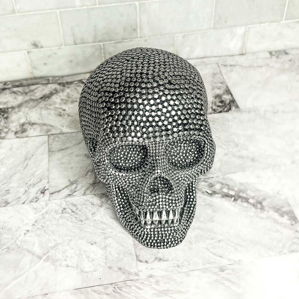 Skull Halloween Figurine in Silver or Gold