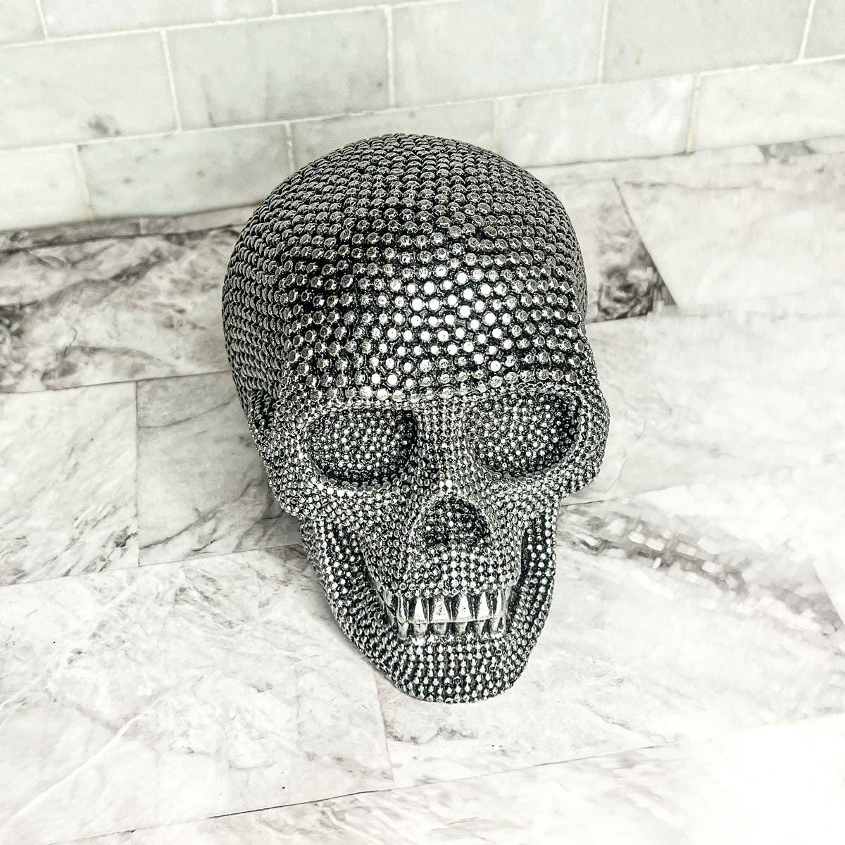 Skull Halloween Figurine in Silver or Gold