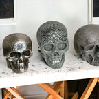 Skull Halloween Figurine in Silver or Gold
