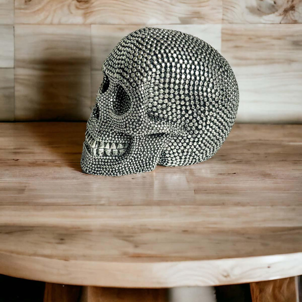 Skull Halloween Figurine in Silver or Gold