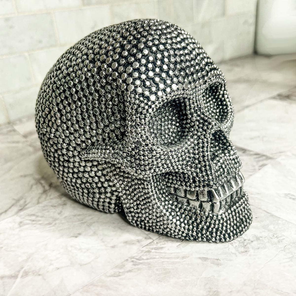 Skull Halloween Figurine in Silver or Gold