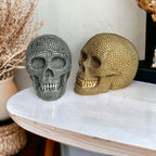 Skull Halloween Figurine in Silver or Gold