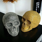 Skull Halloween Figurine in Silver or Gold