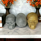 Skull Halloween Figurine in Silver or Gold