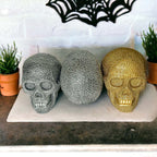 Skull Halloween Figurine in Silver or Gold