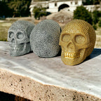 Skull Halloween Figurine in Silver or Gold