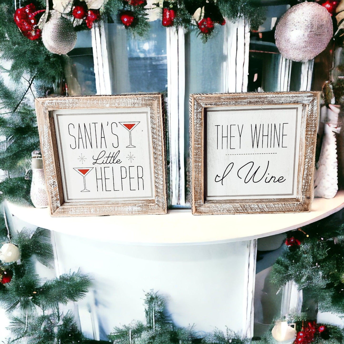 Santa's little helper wine sign