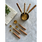 Montecito Acacia Wood and Gold Measuring Cups