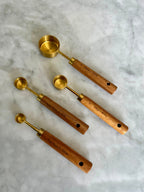 Montecito Acacia Wood and Gold Measuring Cups