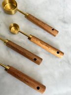 Montecito Acacia Wood and Gold Measuring Cups