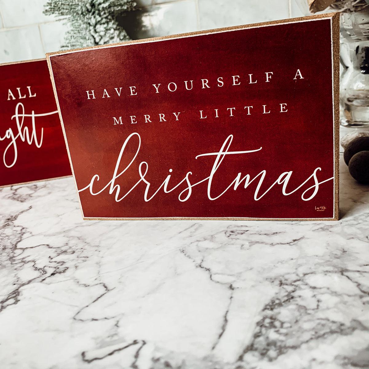 Red Christmas Home Decoration Signs Wooden