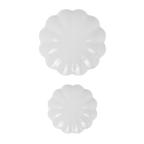 White Scalloped Serving Tray Set