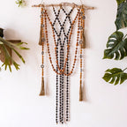Wood Beaded Curtain Tiebacks — 47–50 in