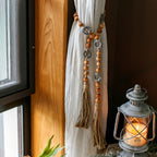 Wood Beaded Curtain Tiebacks — 47–50 in