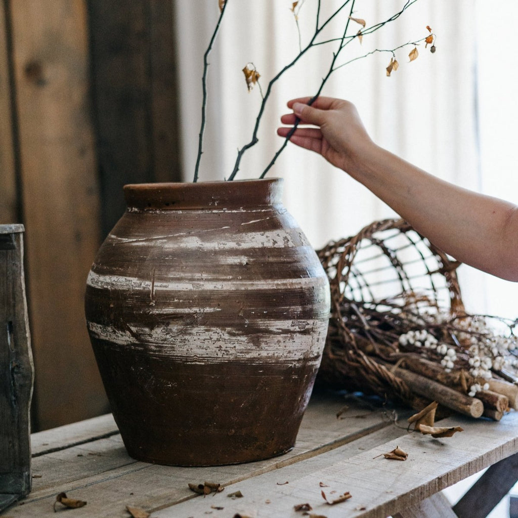 Restoration Brown Clay Pot